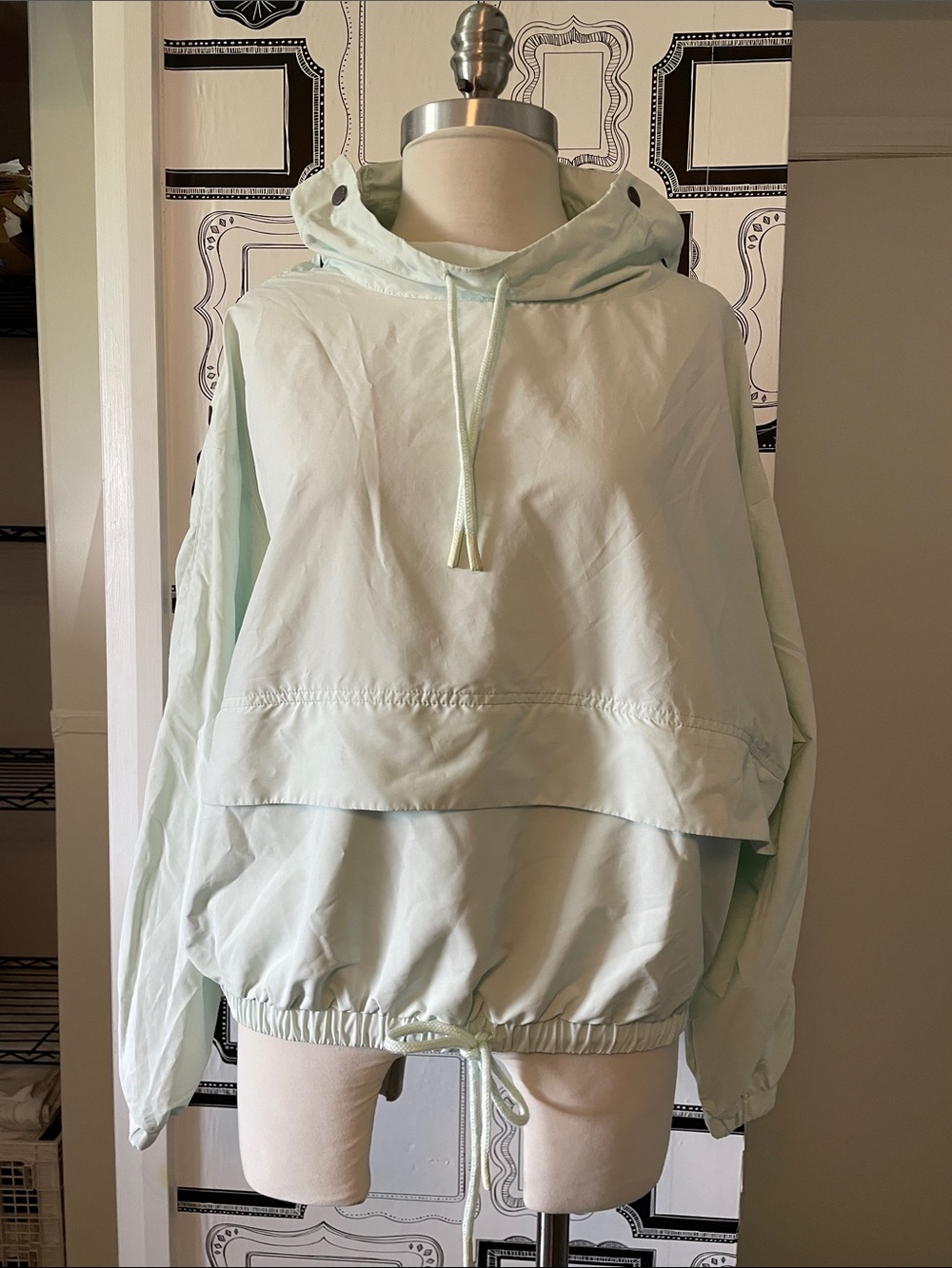 Light Mint Pullover Hooded Jacket - Women